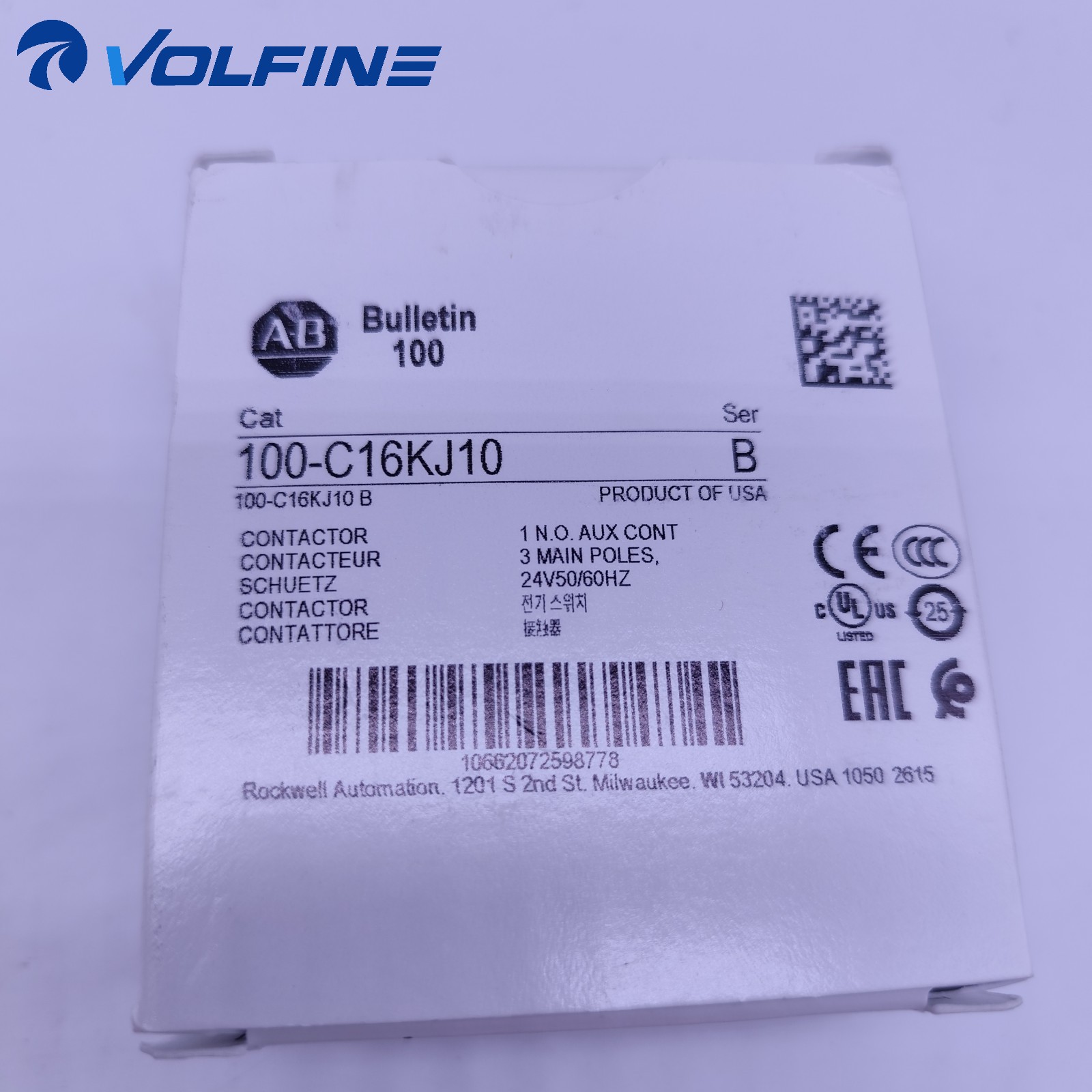 Allen-Bradley 100-C16KJ10 IEC contactor
