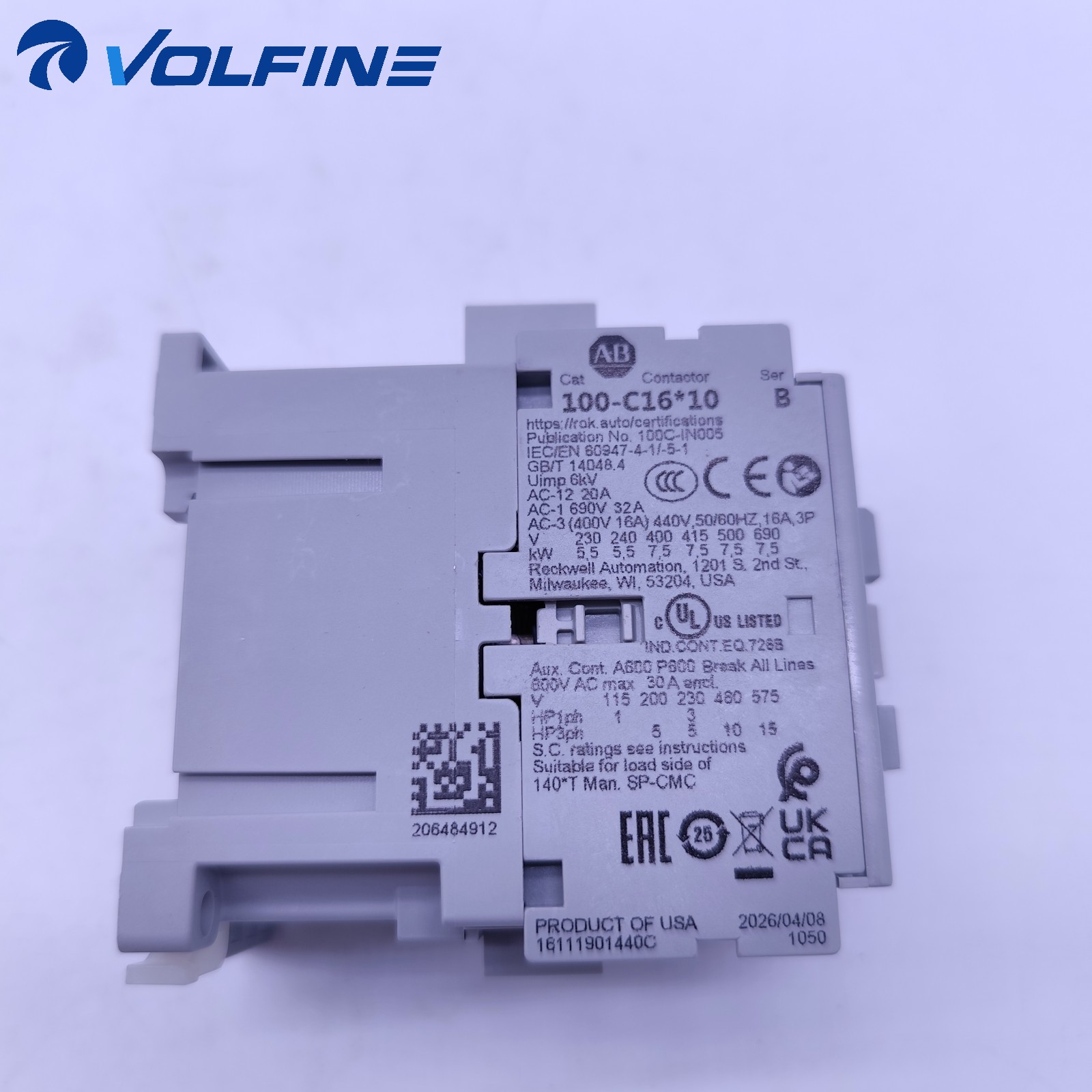 Allen-Bradley 100-C16KJ10 IEC contactor - Image 2