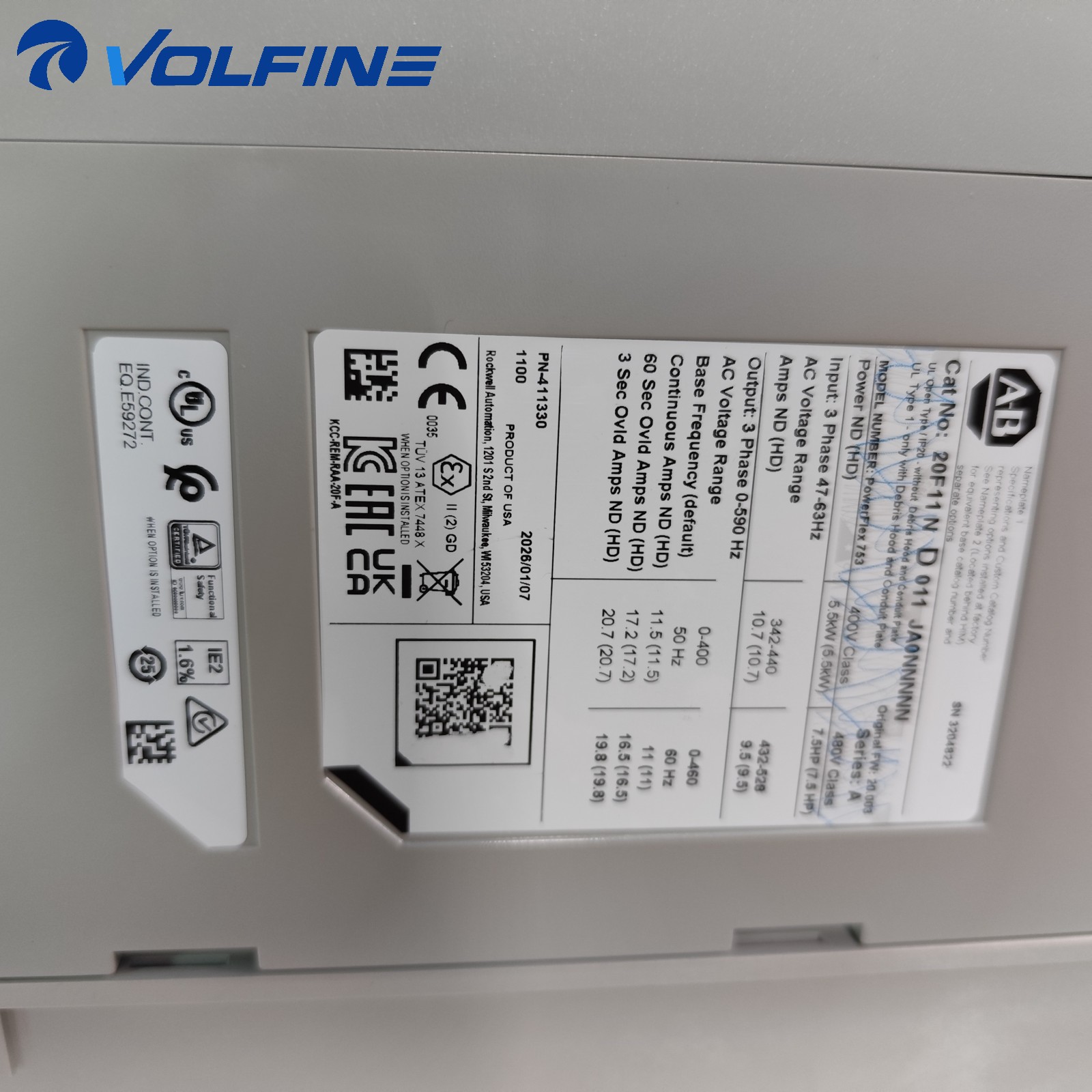 Danfoss 20F11ND011JA0NNNNN VLT FC AC drive - Image 2