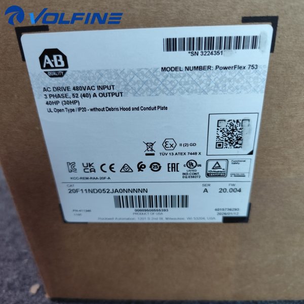 Danfoss 20F11ND052JA0NNNNN VLT FC AC drive