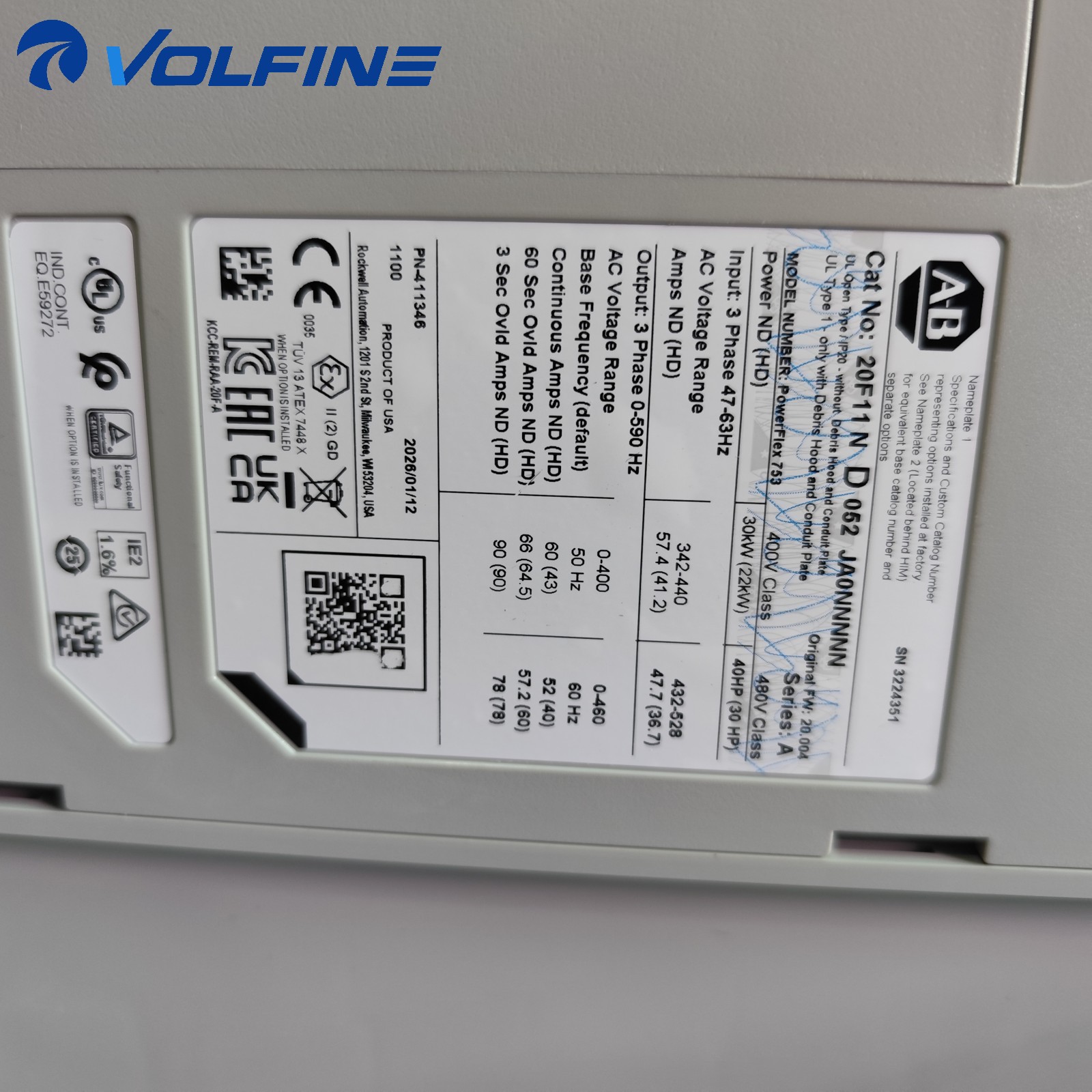Danfoss 20F11ND052JA0NNNNN VLT FC AC drive - Image 2