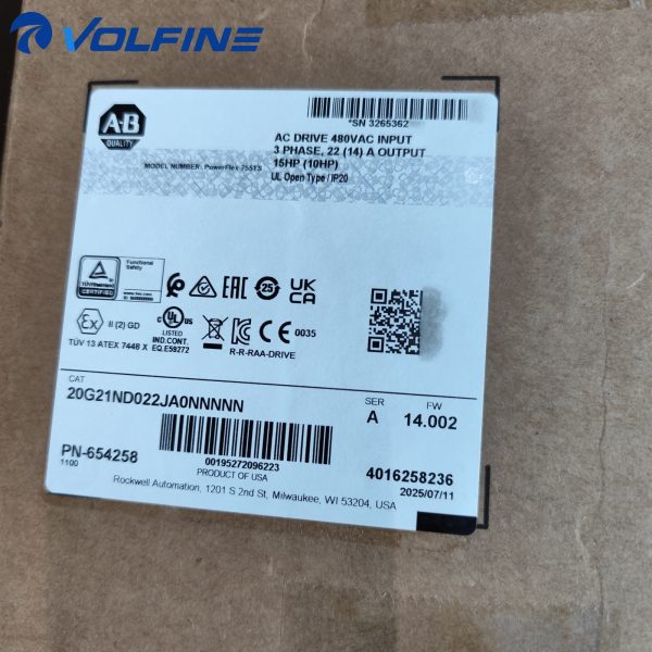 Allen-Bradley 20G21ND022JA0NNNNN PowerFlex 750 AC drive