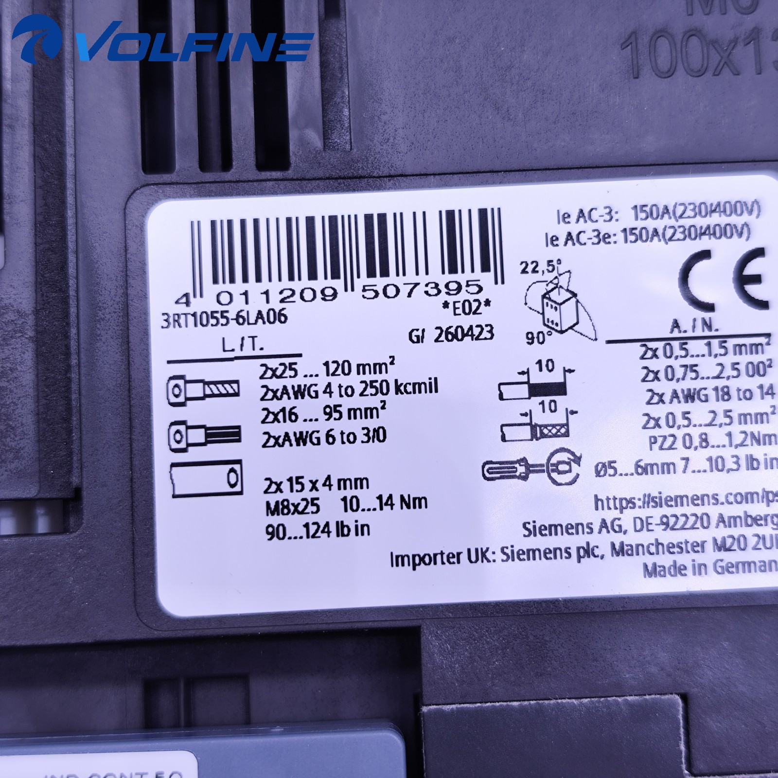 Siemens 3RT1055-6LA06 SIRIUS / SENTRON protection - Image 2
