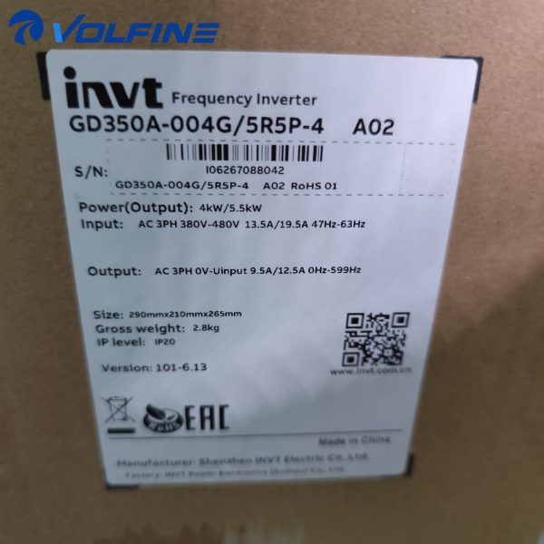 INVT GD350A-004G-5R5P-4-A02 Goodrive AC drive