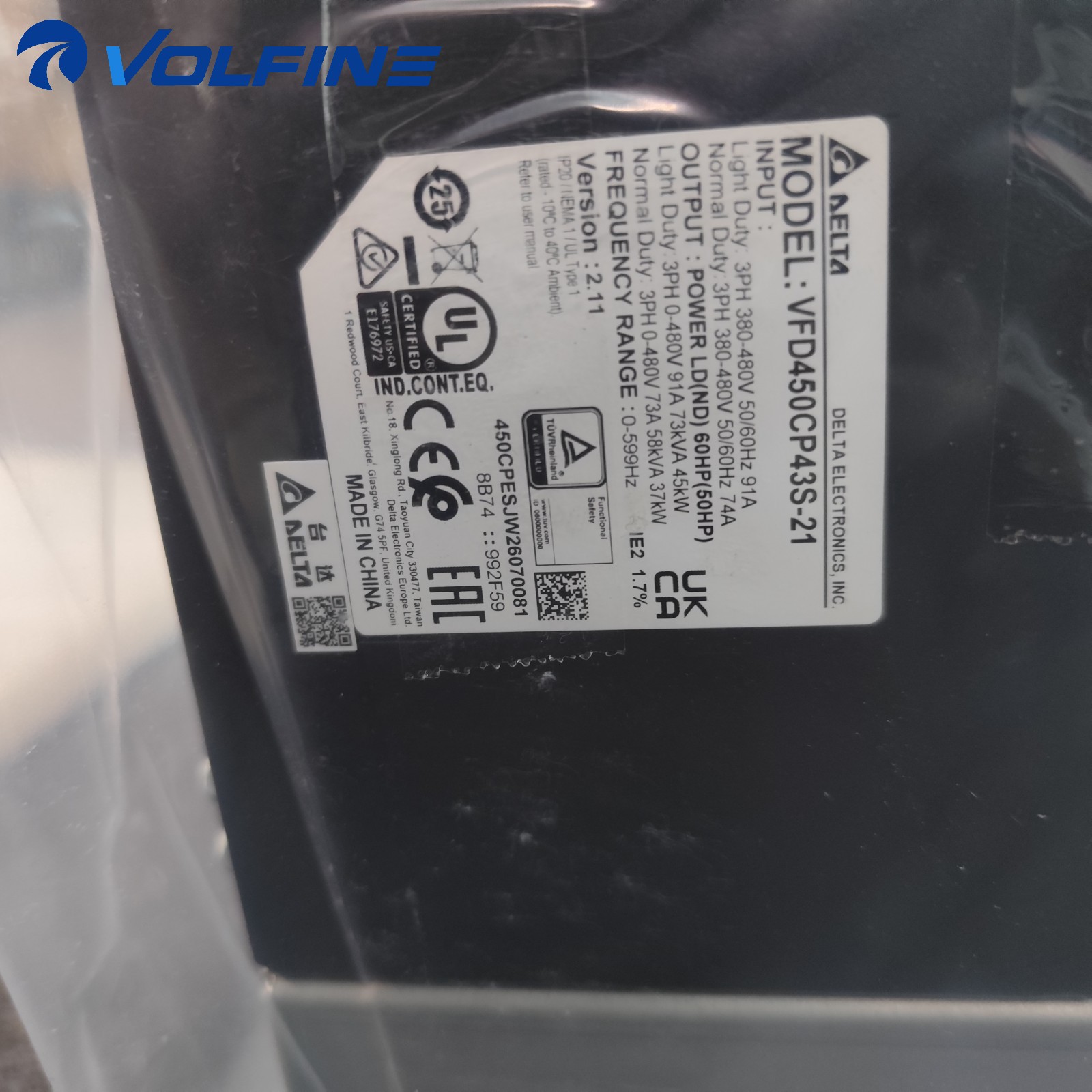 Delta VFD450CP43S-21 VFD Drive - Image 2